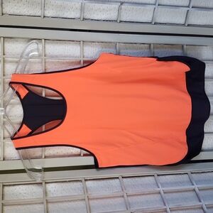 Lululemon Pump It Up Navy And Orange Tank Race Back Top